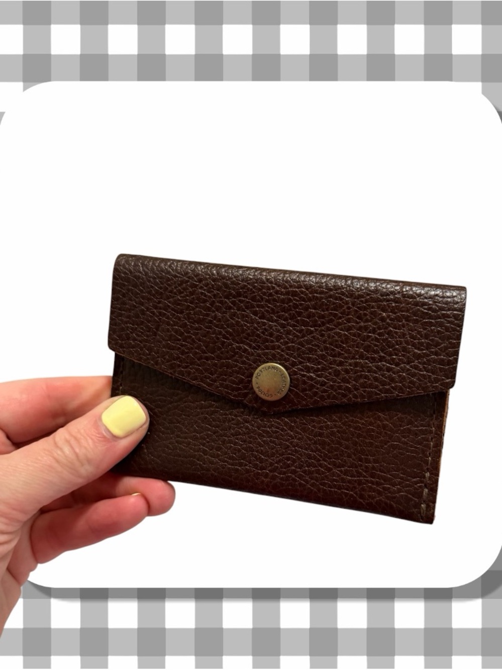 Portland Leather Mini Envelope in Coldbrew!
